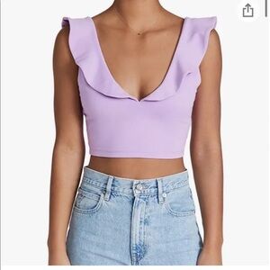 Susana Monaco Ruffle Crop Top. XS. Purple